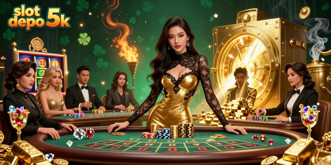 Experience thrilling gameplay with slot depo 5k symbols amidst dazzling golden elements.