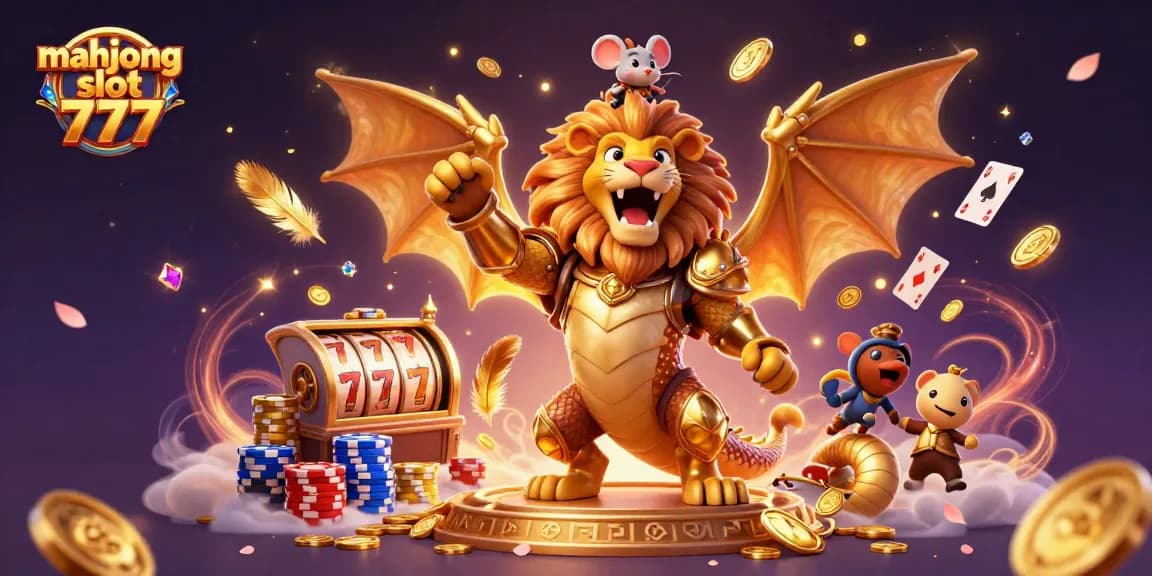 Experience mahjong slot 777 with a vibrant 3D casino scene featuring golden armor and dynamic gaming elements.