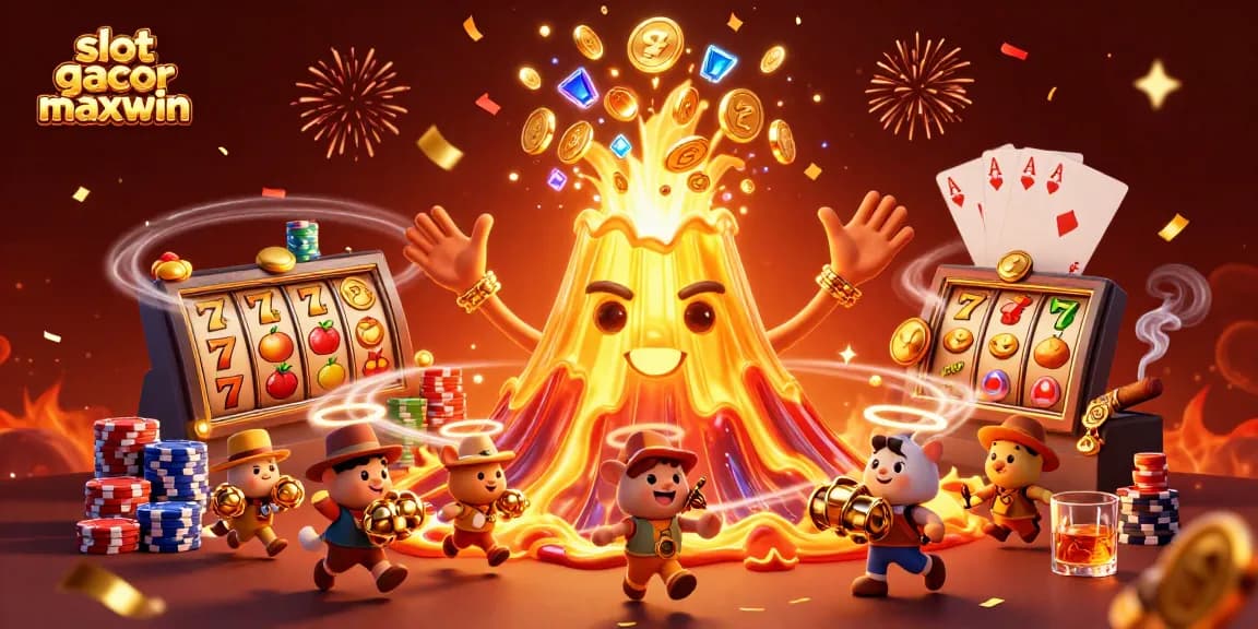 Menang besar dengan slot gacor maxwin yang dipenuhi harta dan kegembiraan dalam ilustrasi kasino digital