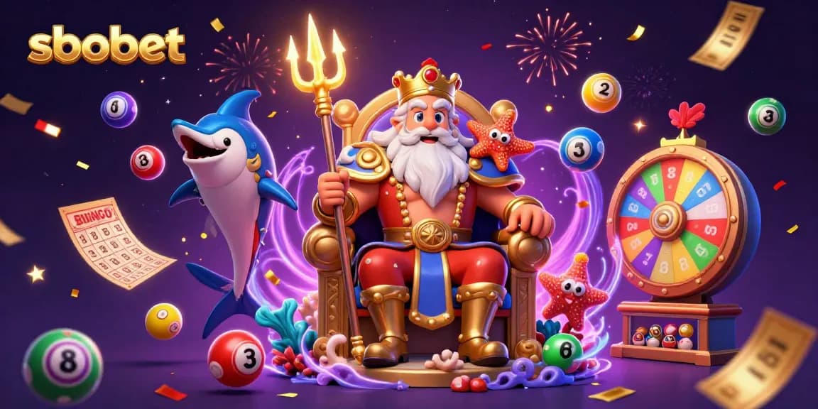 Experience sbobet adventure with Neptune and dynamic casino elements in a vibrant scene.