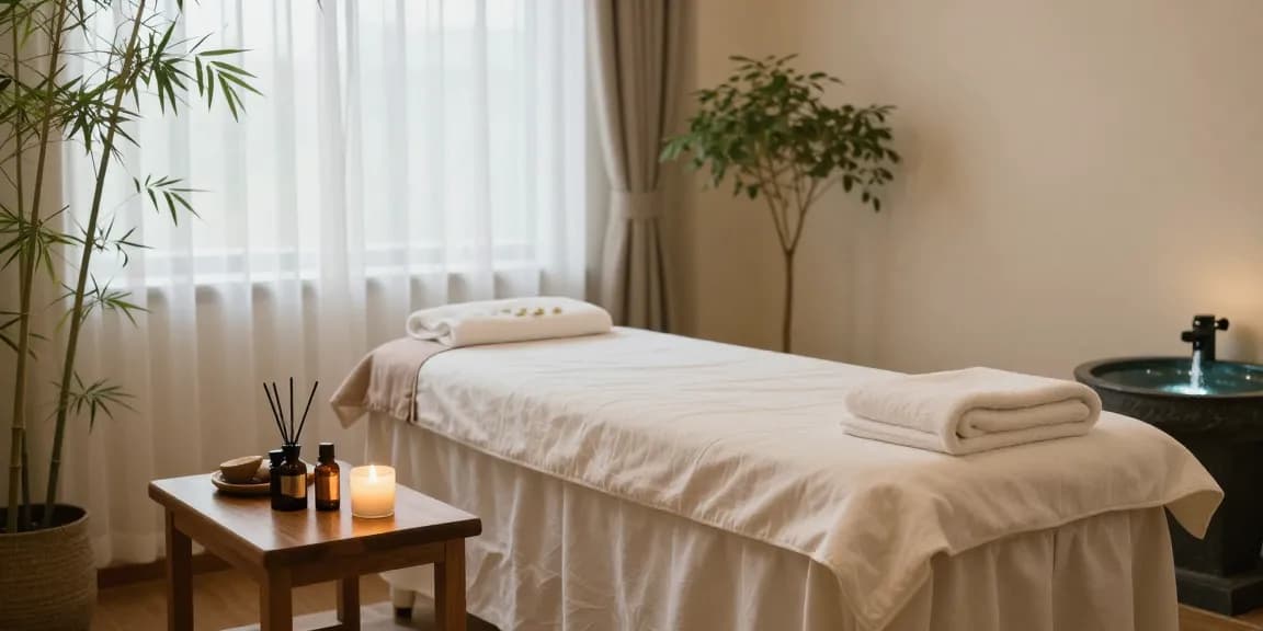 Relaxing spa scene showcasing 창원마사지 with soothing decor and atmosphere.