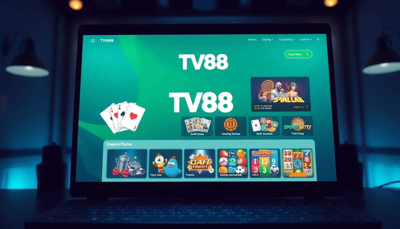 TV88 online gambling platform showcasing a user-friendly interface filled with vibrant games.