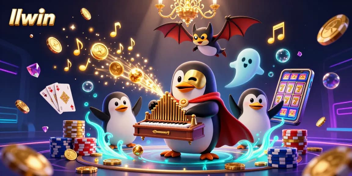 Experience the thrilling world of llwin with golden coins cascading and vibrant slot elements, immersing players in gambling excitement.