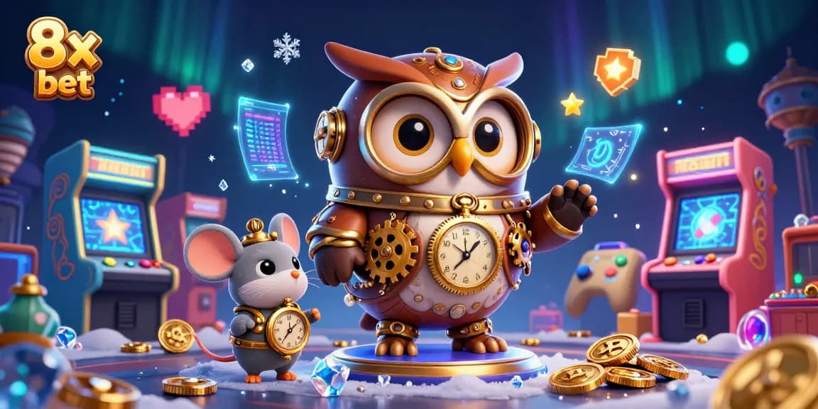 Experience exciting gaming action at 8x bet with engaging characters and casino-themed elements.