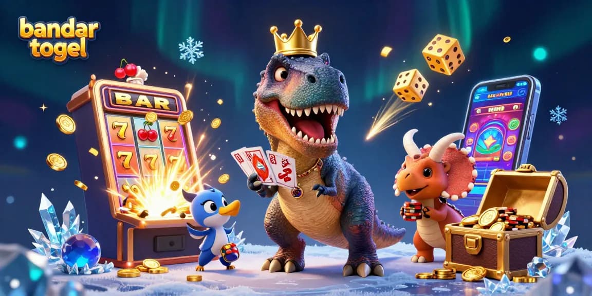 Experience big wins with bandar togel featuring vibrant characters in a dynamic casino scene.