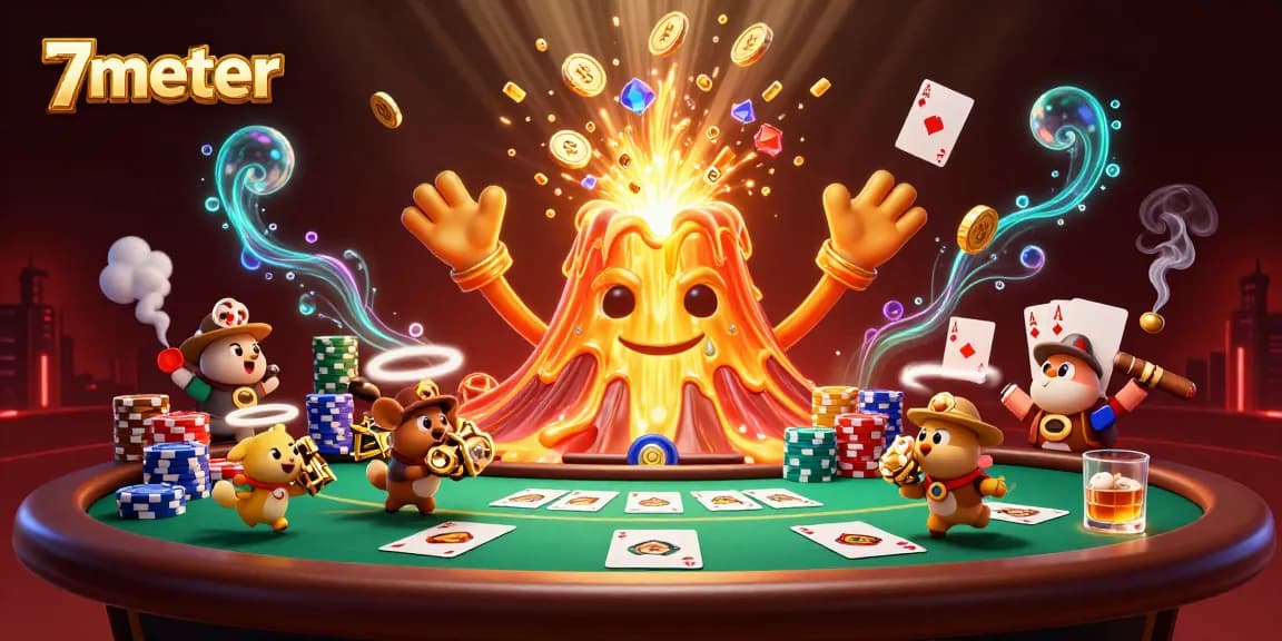 Engage with 7meter's thrilling world of gaming and rewards with a vibrant volcanic eruption of treasures.