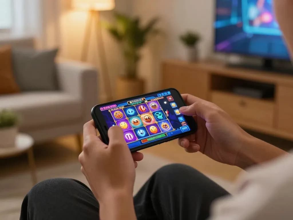 Engaging gameplay on slot app showcasing colorful graphics and interactive features on smartphone