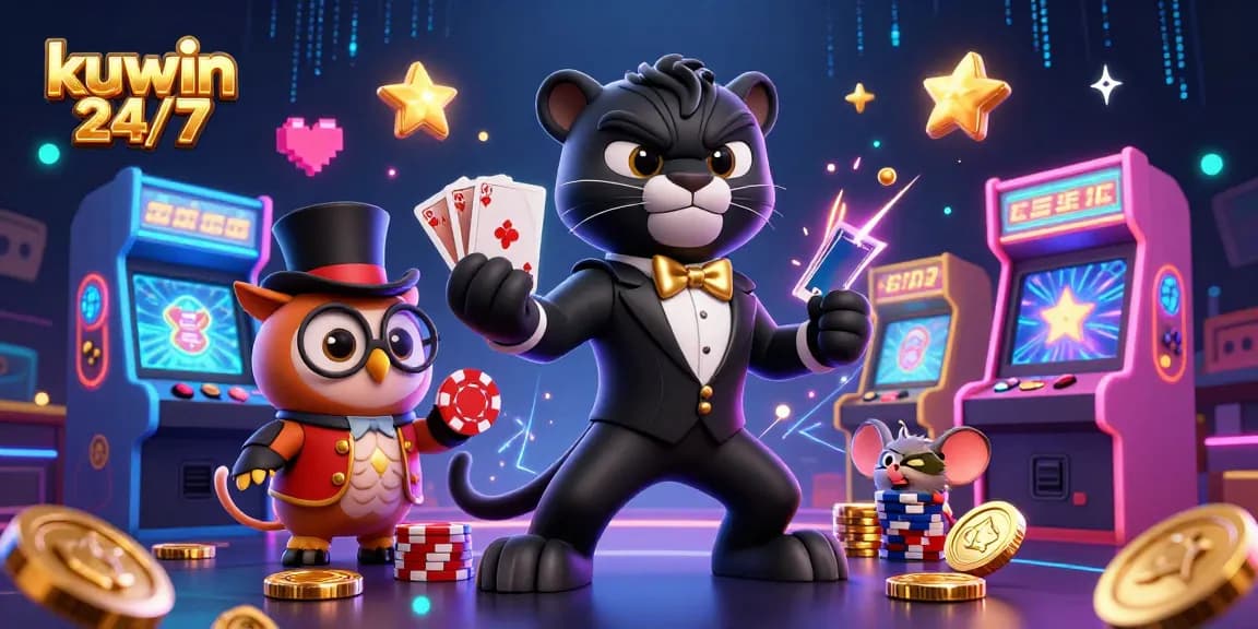Engage in thrilling adventures at kuwin 24/7 with a stylish scene of card dealing and casino excitement.