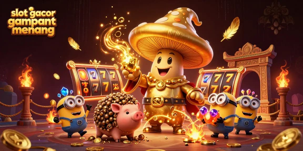 Experience the thrill of slot gacor gampang menang with a magical 3D scene of wizards and treasures.