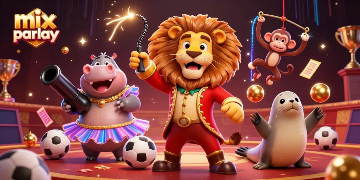 Taruhan mix parlay dengan elemen taruhan bola yang menarik dan penuh warna.