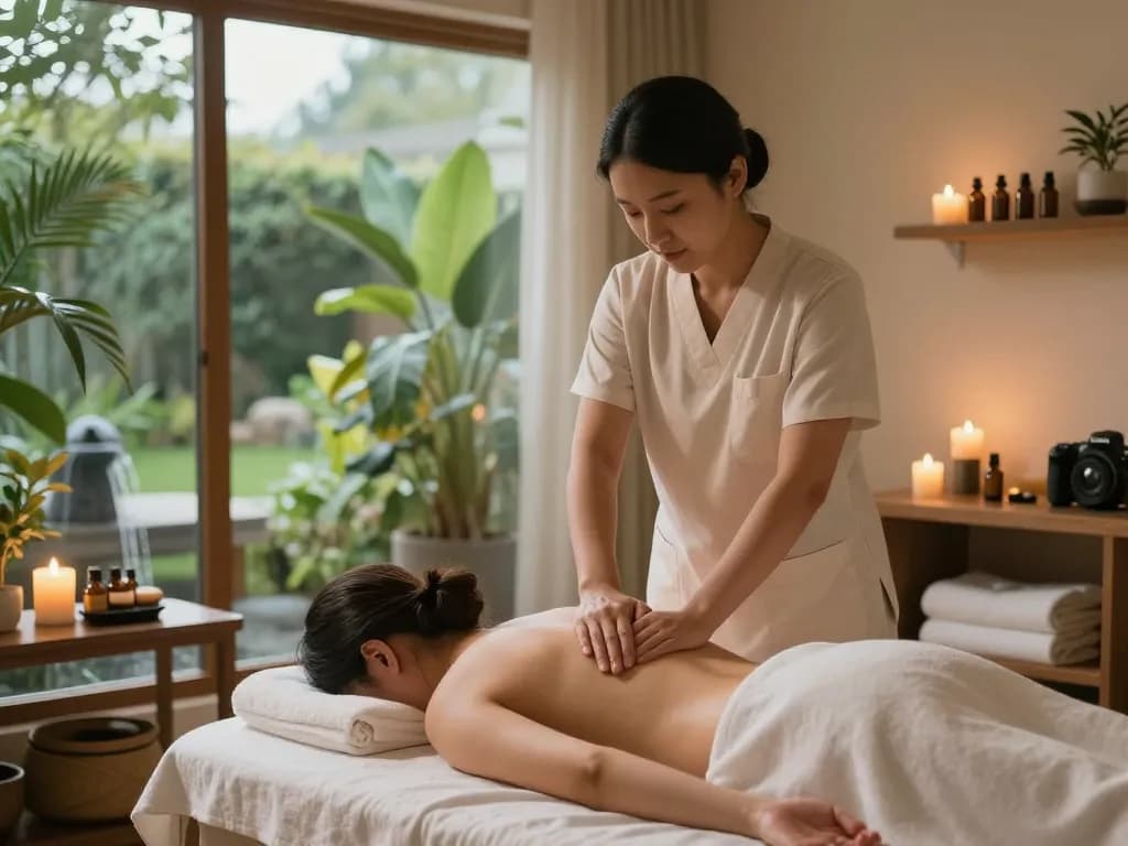 Relaxing Swedish massage therapy session in a serene spa setting.