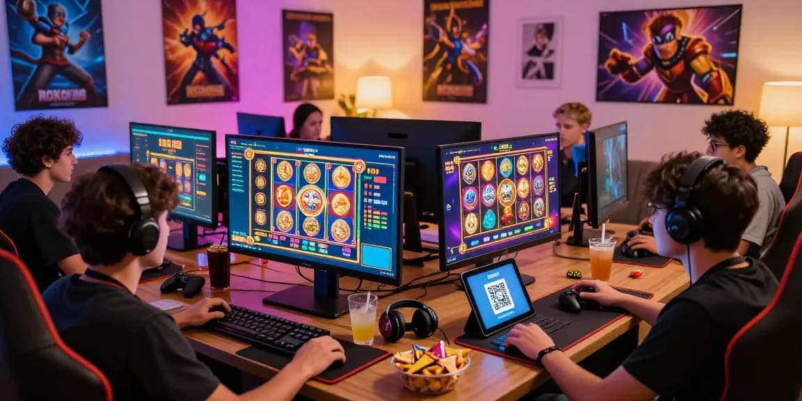 Exciting online gaming session focusing on rokok88 link login with players enjoying slot games and vibrant graphics.