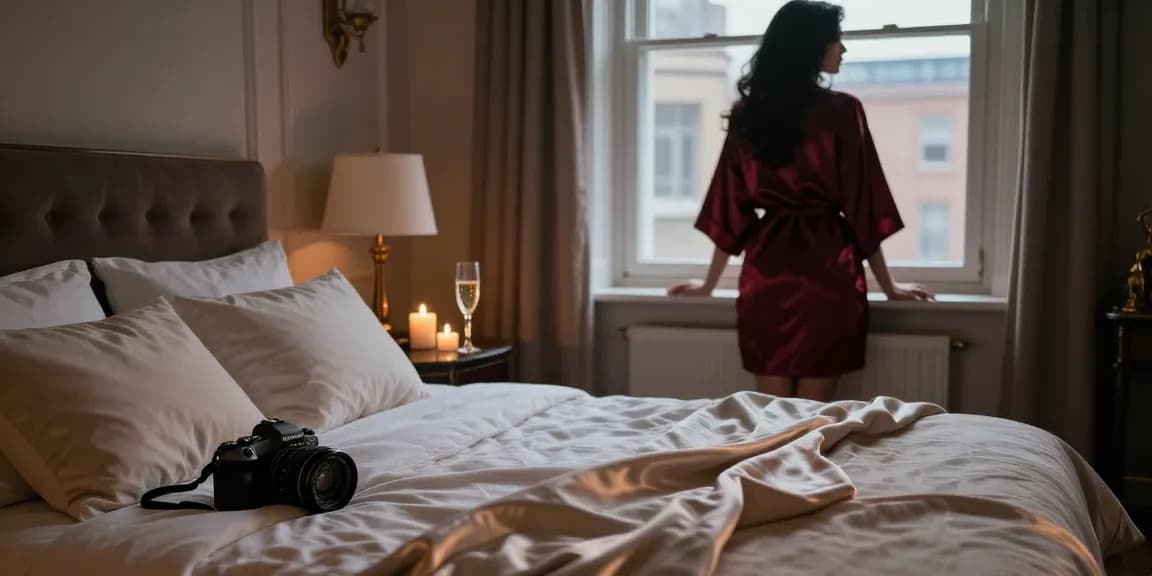 Diyarbakır Escort ortamında lüks bir yatak odası ve romantik atmosferi yansıtan görüntü.