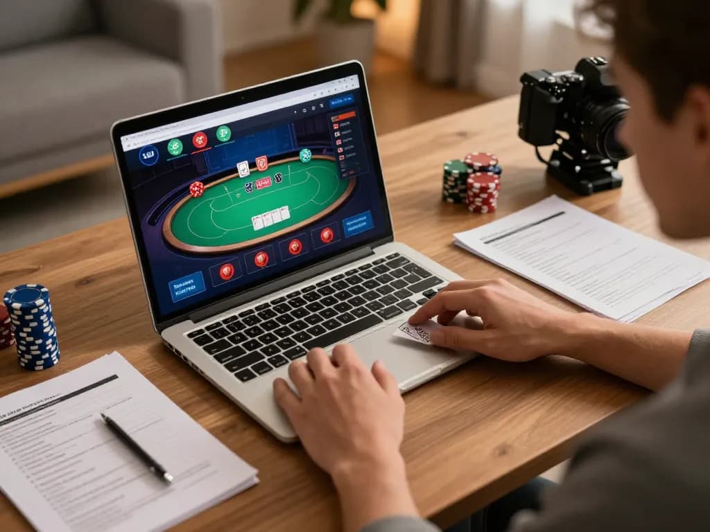 Engaging in online poker at home with dh88vip, featuring a cozy atmosphere and gaming strategies.