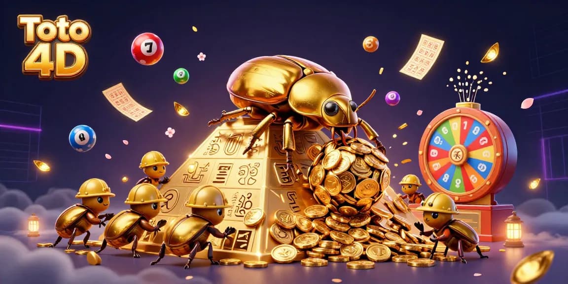 Spin and win with Toto 4D in a vibrant lottery scene depicting dynamic gaming elements.