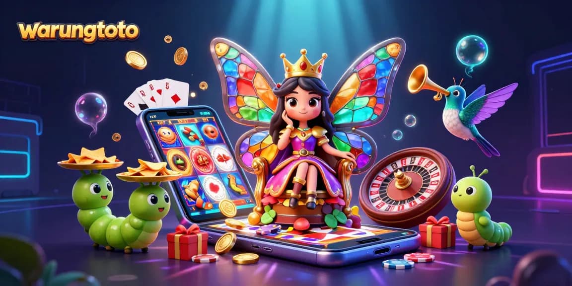 Experience excitement at warungtoto with a vibrant 3D casino illustration showcasing immersive gaming elements.