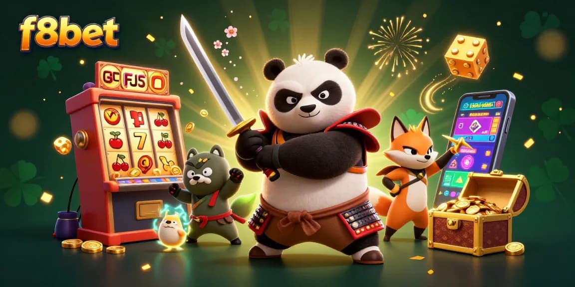 Experience the excitement of f8bet with a vibrant 3D digital illustration showcasing thrilling casino elements.