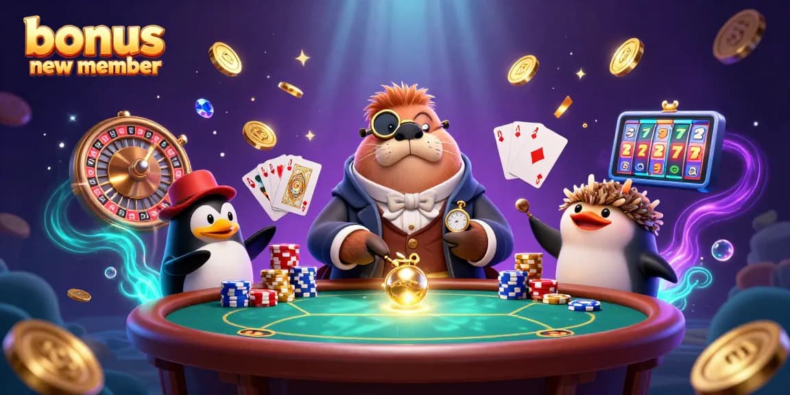 Experience the thrill of winning with bonus new member offers in a vibrant underwater casino scene.