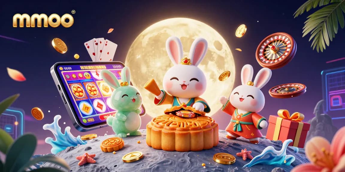 Experience mmoo's vibrant casino world with 3D characters, poker chips, and dynamic gaming elements.