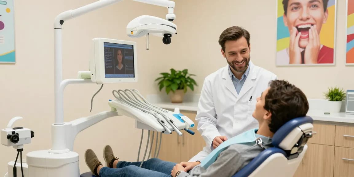 Visit the dentist for a friendly consultation in a welcoming dental clinic environment.