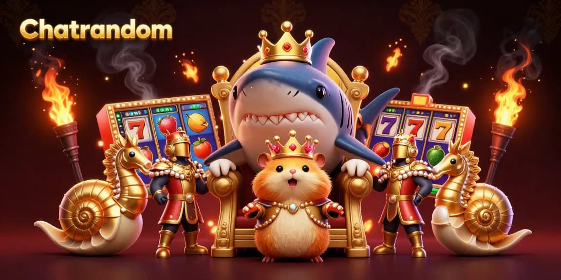 Chatrandom captivates gamers with vibrant illustrations of slot machines and royal characters, creating excitement.