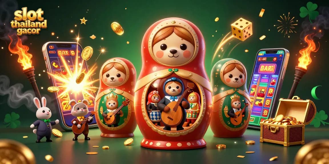 Spin and win big with slot thailand gacor featuring vibrant characters and thrilling casino elements.