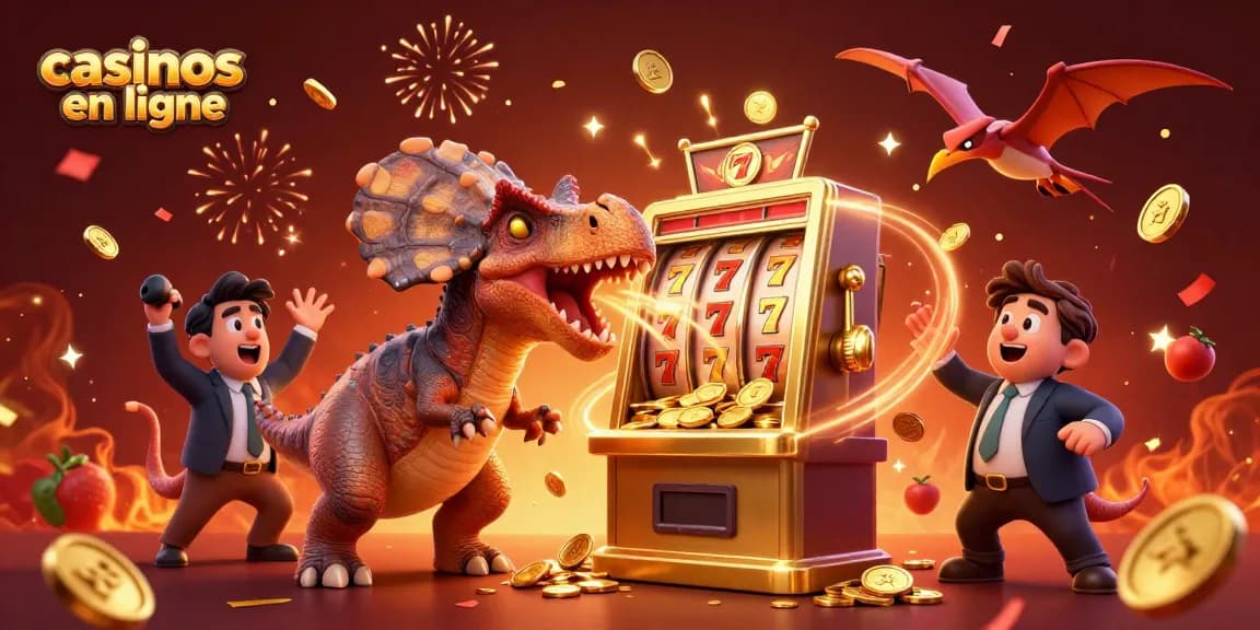 Jackpot des casinos en ligne avec un pachycéphalosaure et un ankylosaure, scènes riches en détails.