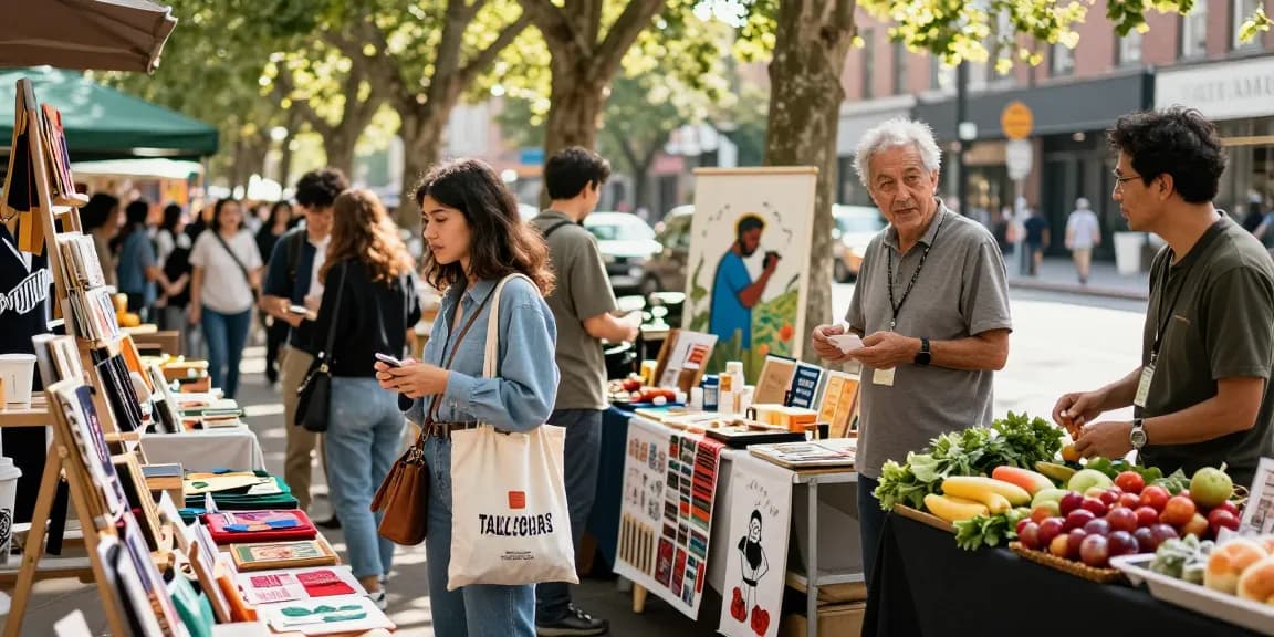Vibrant urban shopping scene at https://forumup.org/shop/search.php?ca_id=&addr1=&addr2=&addr3=&schKeyword, showcasing diverse individuals engaged in a lively market.