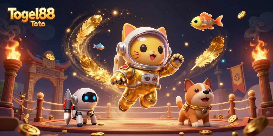 Togel88 Toto engages players with thrilling lottery action, featuring vibrant 3D characters and dynamic gaming elements.