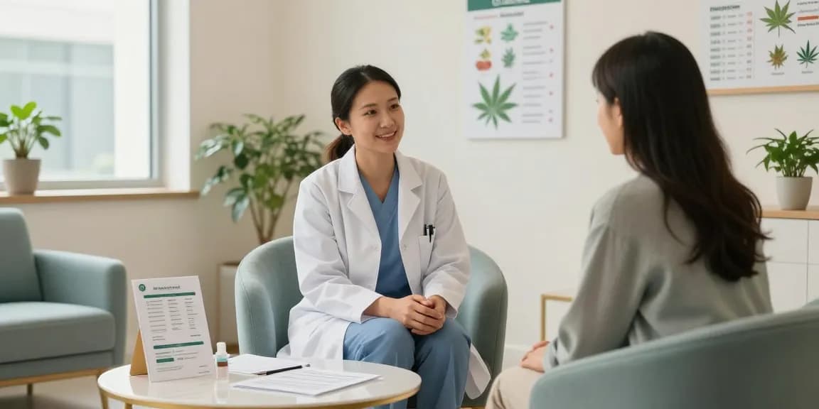 Patient consultation for MMJ card Oklahoma in a welcoming clinic.
