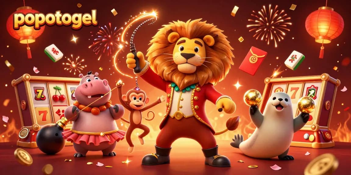 Experience thrilling gameplay with popotogel's lively 3D casino characters and vibrant slot elements.