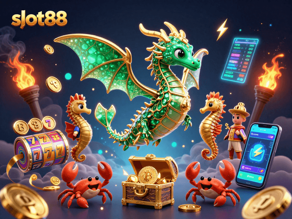 Experience the excitement of slot88 with emerald sea dragons and vibrant jackpot reels.