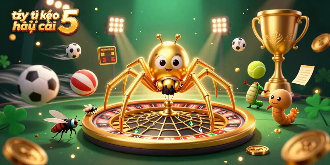 Engage with tỷ lệ kèo nhà cái 5 in a vibrant 3D sports betting scene filled with action.
