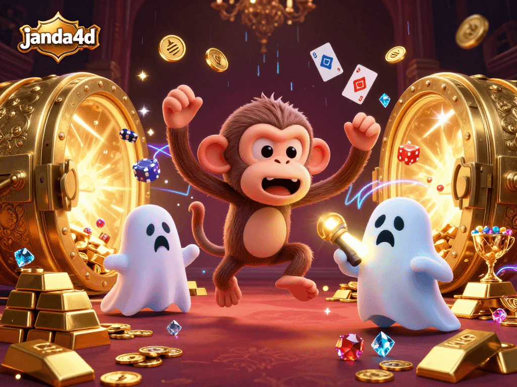 Engage with the exciting janda4d gaming experience featuring a playful poltergeist monkey and ghost-hunter puppy.