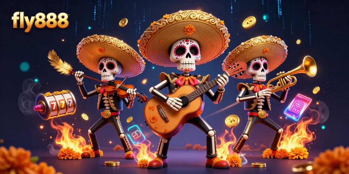 Play exciting slot games and join the vibrant scene with the fly888 mariachi band.