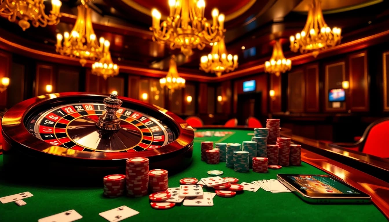 Experience the thrill of F168 with exciting poker chips and a roulette wheel.