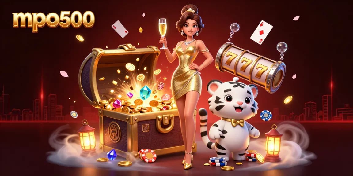 Experience winning thrills at mpo500 with glamorous gaming characters and vibrant casino elements.