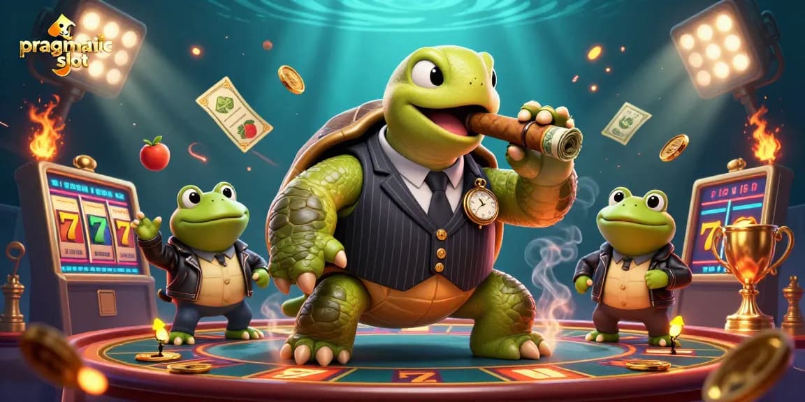 Experience thrilling wins with pragmatic slot games in this vibrant 3D casino scene.