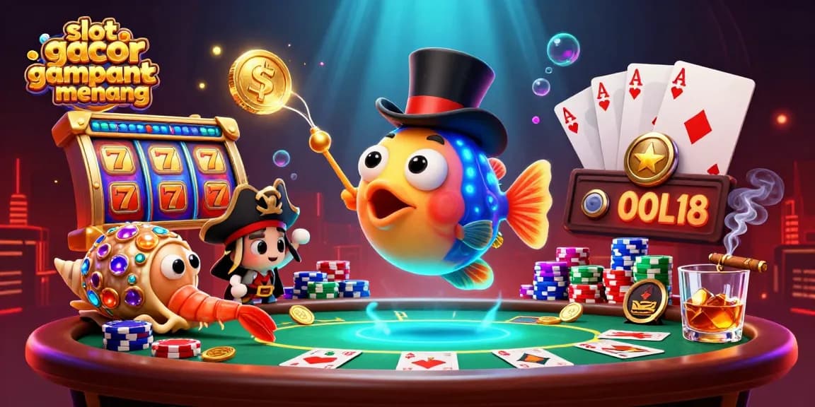 Attract golden coins by playing slot gacor gampang menang with dynamic 3D characters and casino elements.