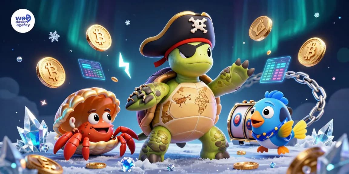 Engage with a vibrant web design agency showcasing a playful underwater scene at a casino, capturing excitement.