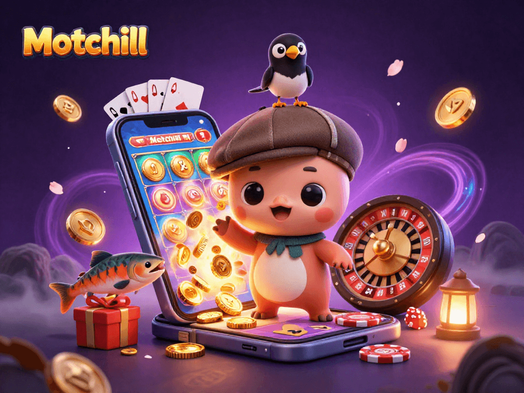 Engage with Motchill's fun-filled slot games featuring adorable characters and vibrant action.