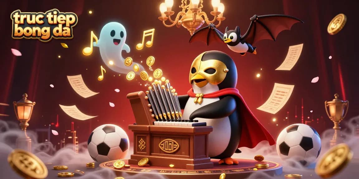 Engage in truc tiep bong da with thrilling sports betting visuals featuring dynamic elements like trophies and sports balls.