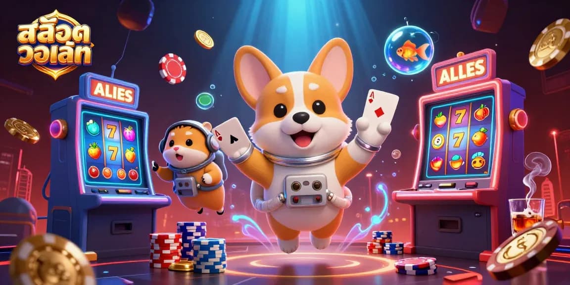 Engage in thrilling สล็อตวอเลท action as a floating astronaut corgi navigates a cosmic casino.