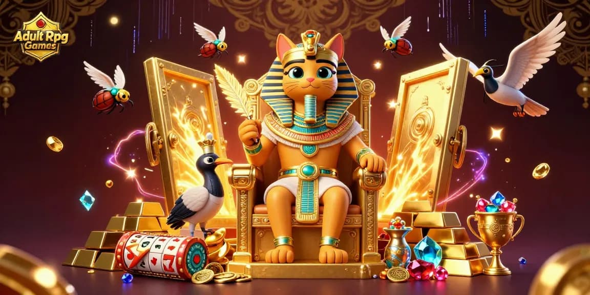 Engage in Adult Rpg Games with this vibrant 3D casino scene featuring treasures and iconic gambling elements.