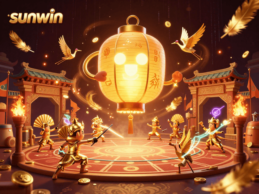 Embrace the thrill with sunwin's vibrant casino atmosphere captured in an engaging 3D illustration.