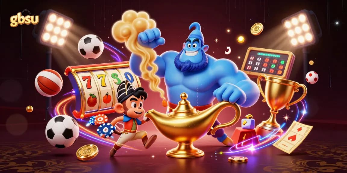 Experience thrilling wins with gbsuu in this dynamic 3D casino illustration featuring luck and excitement.