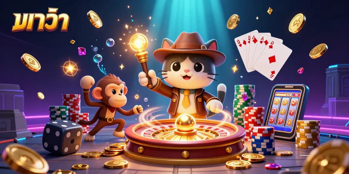 Engage in baccarat strategies with a thrilling illustration of a cat archaeologist uncovering treasures.