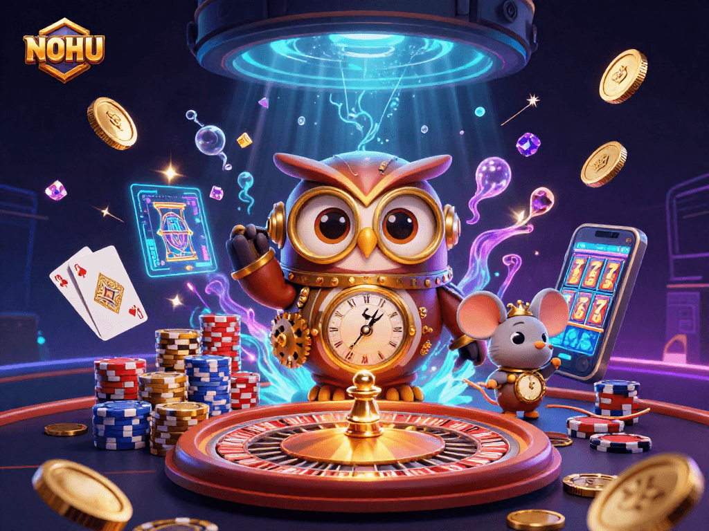 NOHU enhances your casino experience with an exciting 3D steampunk-themed gambling scene.