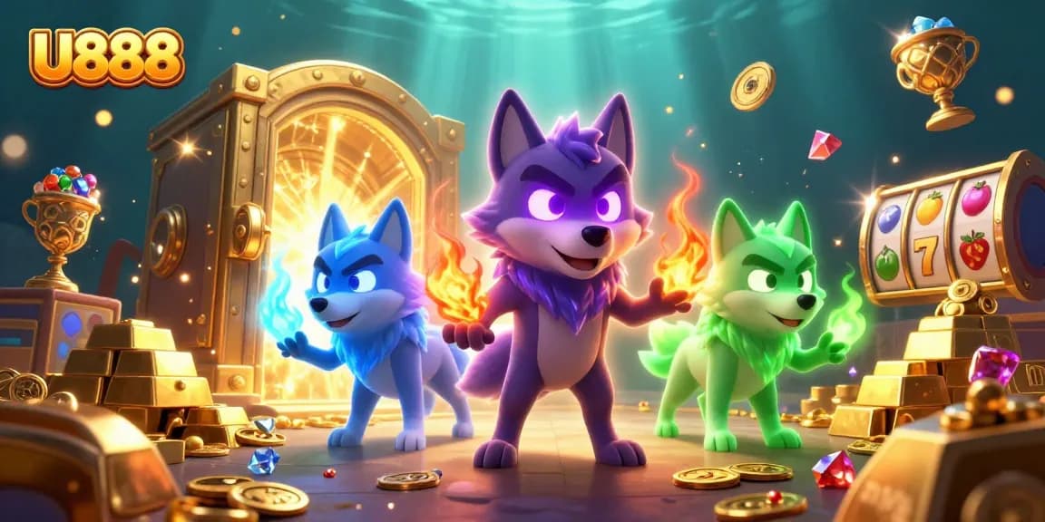 Engage with U888's exhilarating gaming experience through slots, treasure vaults, and vibrant 3D action.