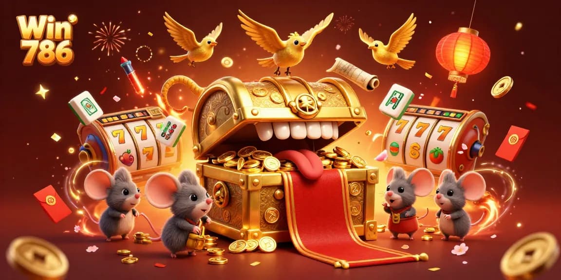Win 786 captivates players with stunning slots and vibrant casino elements in a dynamic 3D scene.